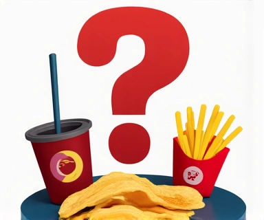 Signo de interrogación sobre alimentos procesados.